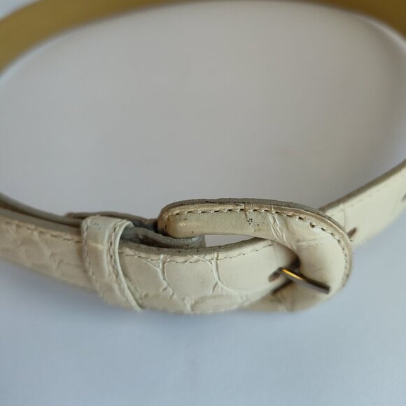 Ladies SZ S Cream Alligator Belt - Picture 2 of 4